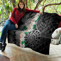 Cook Islands Tiare Maori With Conch Shell Quilt Pasifika Fest Polynesian Tattoo Black LT14 - Polynesian Pride