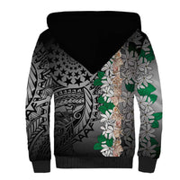 Cook Islands Tiare Maori With Conch Shell Sherpa Hoodie Pasifika Fest Polynesian Tattoo Black
