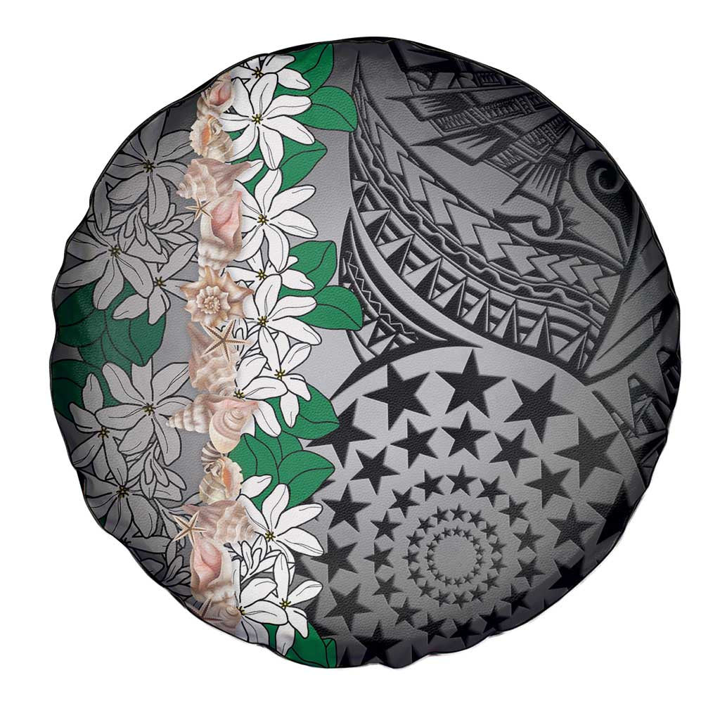 Cook Islands Tiare Maori With Conch Shell Spare Tire Cover Pasifika Fest Polynesian Tattoo Black