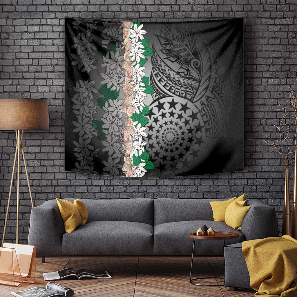 Cook Islands Tiare Maori With Conch Shell Tapestry Pasifika Fest Polynesian Tattoo Black
