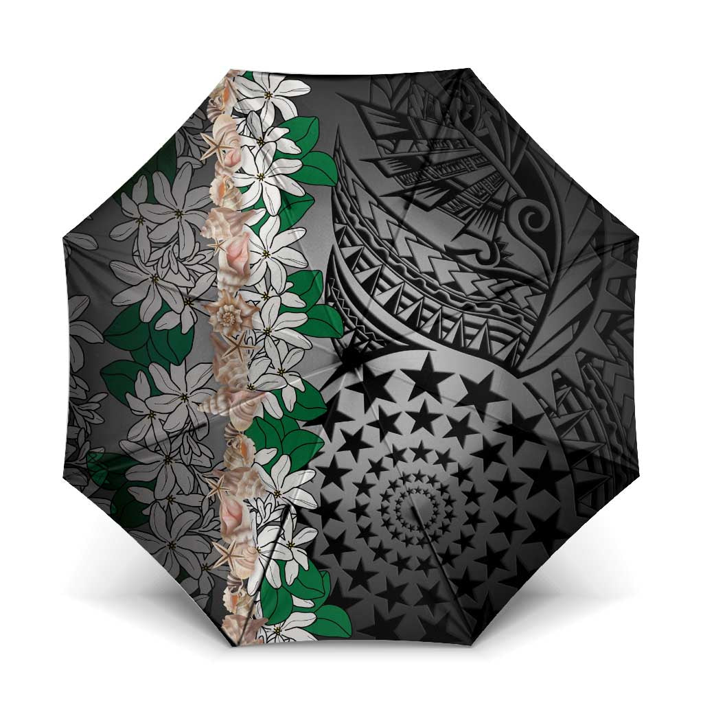 Cook Islands Tiare Maori With Conch Shell Umbrella Pasifika Fest Polynesian Tattoo Black