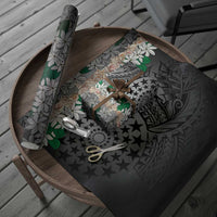 Cook Islands Tiare Maori With Conch Shell Wrapping Paper Pasifika Fest Polynesian Tattoo Black