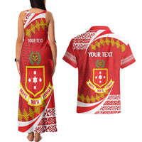 Personalised Kolisi Tonga College Atele Couples Matching Tank Maxi Dress and Hawaiian Shirt Mate Maa Tonga 142 Years Anniversary LT14 - Polynesian Pride