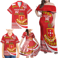Personalised Kolisi Tonga College Atele Family Matching Off Shoulder Maxi Dress and Hawaiian Shirt Mate Maa Tonga 142 Years Anniversary LT14 - Polynesian Pride