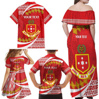Personalised Kolisi Tonga College Atele Family Matching Off Shoulder Maxi Dress and Hawaiian Shirt Mate Maa Tonga 142 Years Anniversary LT14 - Polynesian Pride