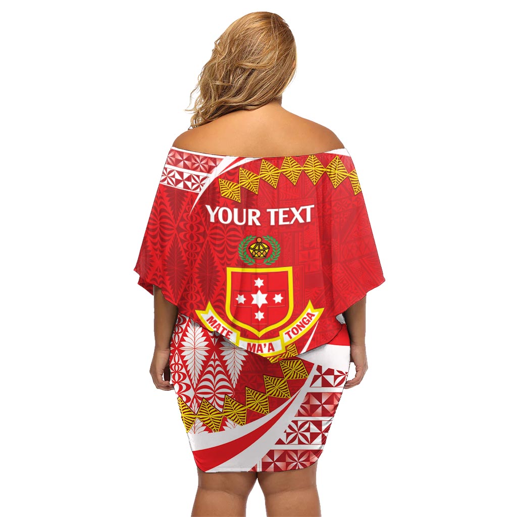 Personalised Kolisi Tonga College Atele Family Matching Off Shoulder Short Dress and Hawaiian Shirt Mate Maa Tonga 142 Years Anniversary LT14 - Polynesian Pride