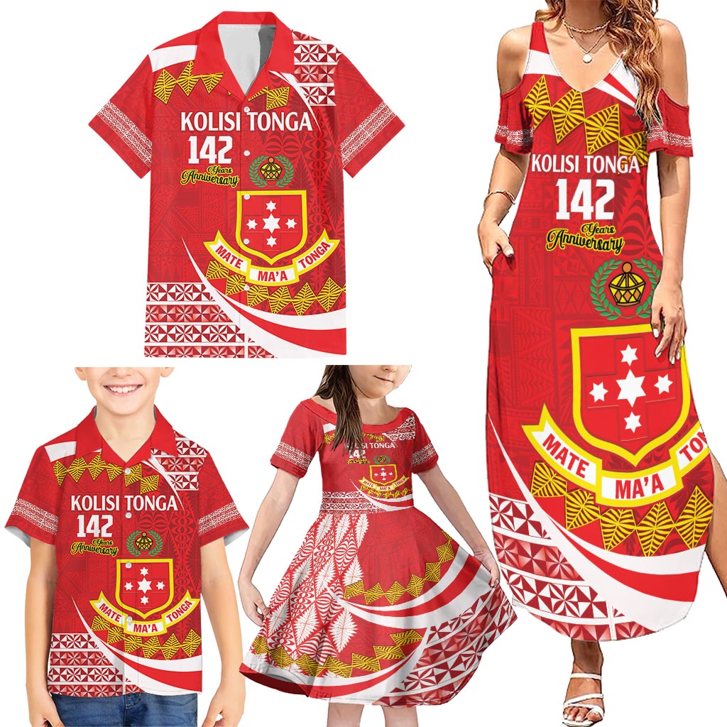 Personalised Kolisi Tonga College Atele Family Matching Summer Maxi Dress and Hawaiian Shirt Mate Maa Tonga 142 Years Anniversary LT14 - Polynesian Pride