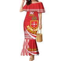 Personalised Kolisi Tonga College Atele Mermaid Dress Mate Maa Tonga 142 Years Anniversary LT14 Women Red - Polynesian Pride