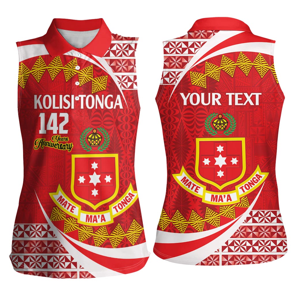 Personalised Kolisi Tonga College Atele Women Sleeveless Polo Shirt Mate Maa Tonga 142 Years Anniversary LT14 - Polynesian Pride
