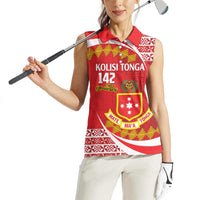 Personalised Kolisi Tonga College Atele Women Sleeveless Polo Shirt Mate Maa Tonga 142 Years Anniversary LT14 - Polynesian Pride