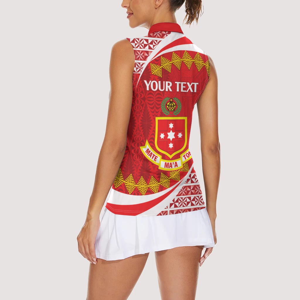Personalised Kolisi Tonga College Atele Women Sleeveless Polo Shirt Mate Maa Tonga 142 Years Anniversary LT14 - Polynesian Pride