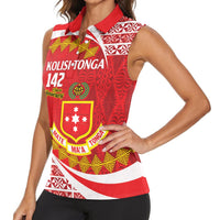 Personalised Kolisi Tonga College Atele Women Sleeveless Polo Shirt Mate Maa Tonga 142 Years Anniversary LT14 - Polynesian Pride