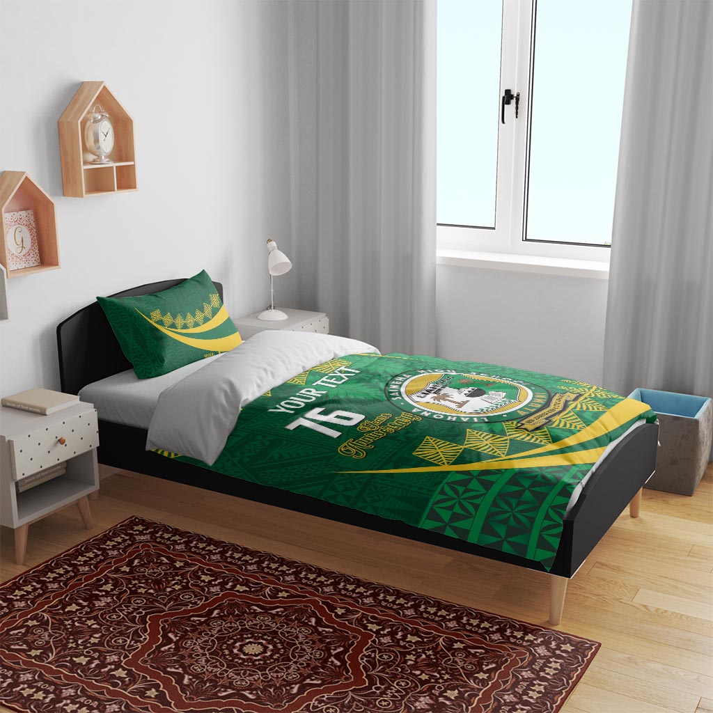 Personalised Tonga Liahona-Saineha High School Bedding Set Happy 76 Years Anniversary