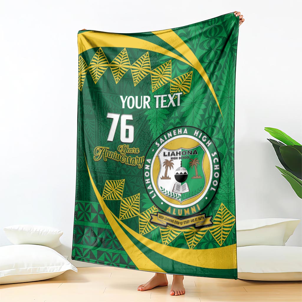 Personalised Tonga Liahona-Saineha High School Blanket Happy 76 Years Anniversary LT14 - Polynesian Pride