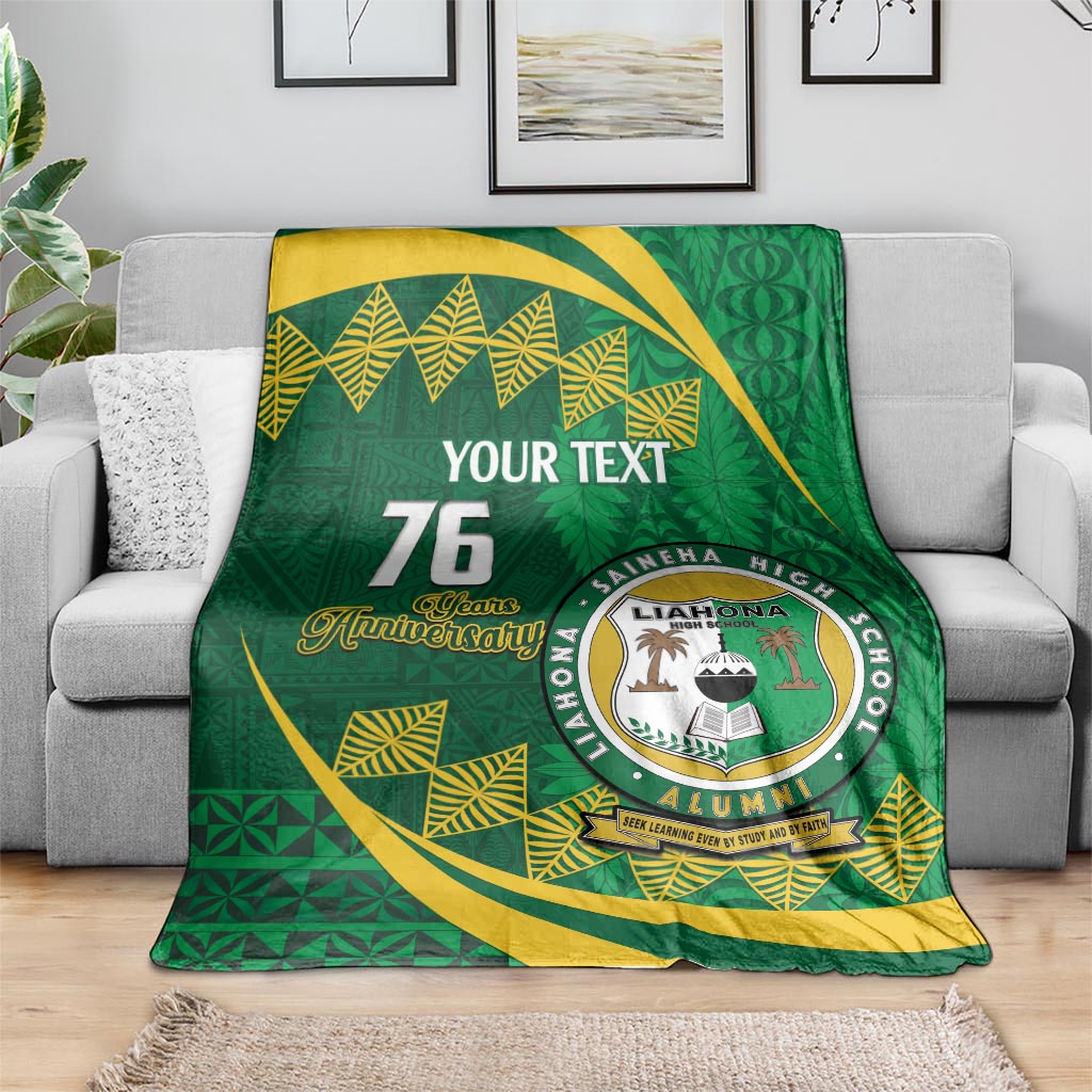 Personalised Tonga Liahona-Saineha High School Blanket Happy 76 Years Anniversary LT14 - Polynesian Pride
