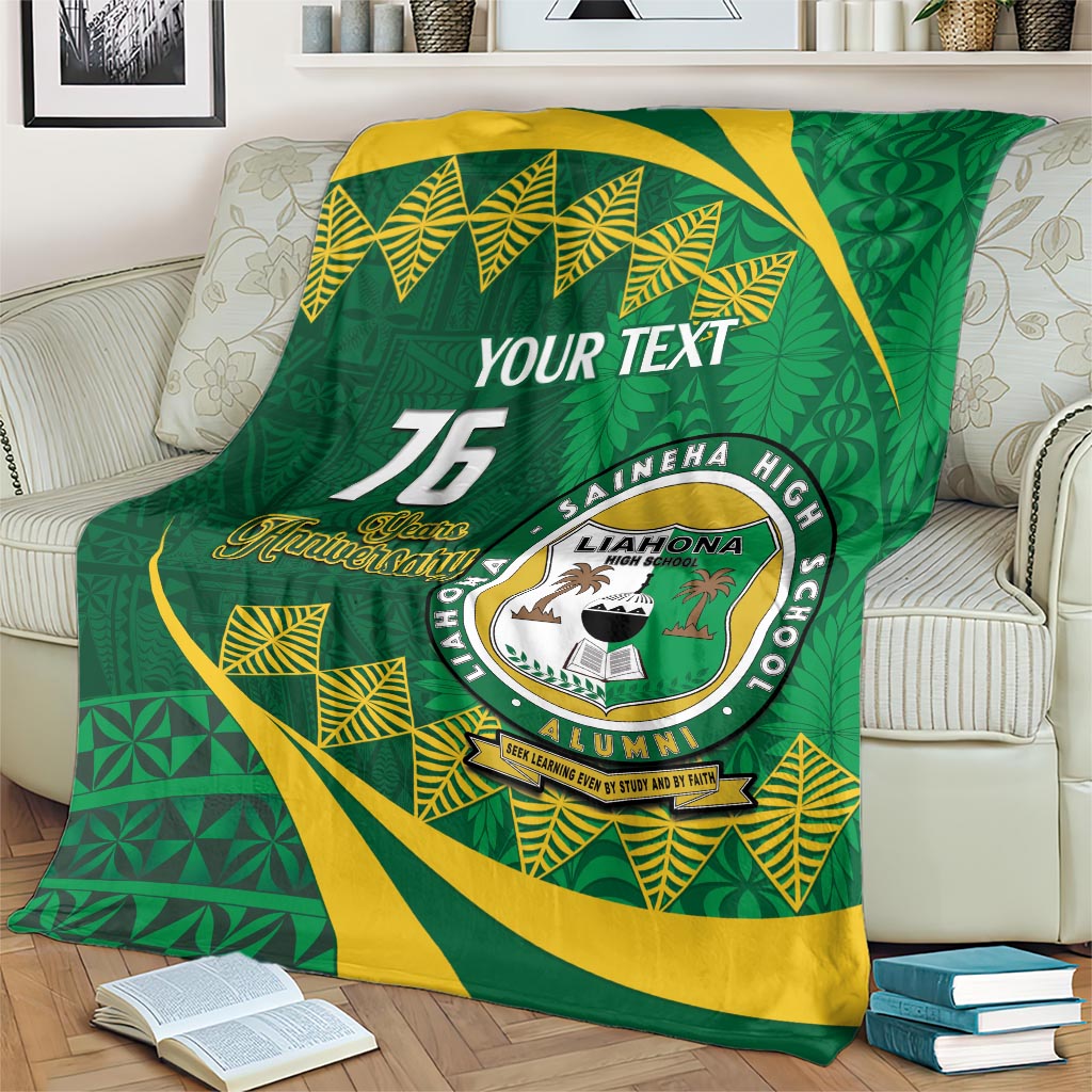 Personalised Tonga Liahona-Saineha High School Blanket Happy 76 Years Anniversary LT14 - Polynesian Pride