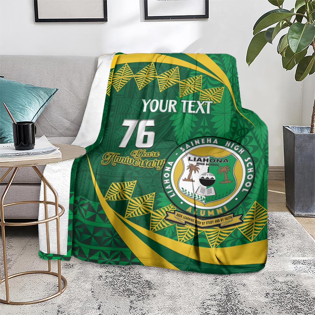 Personalised Tonga Liahona-Saineha High School Blanket Happy 76 Years Anniversary LT14 - Polynesian Pride