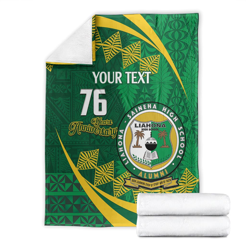 Personalised Tonga Liahona-Saineha High School Blanket Happy 76 Years Anniversary LT14 - Polynesian Pride