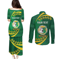 Personalised Tonga Liahona-Saineha High School Couples Matching Puletasi and Long Sleeve Button Shirt Happy 76 Years Anniversary LT14 - Polynesian Pride