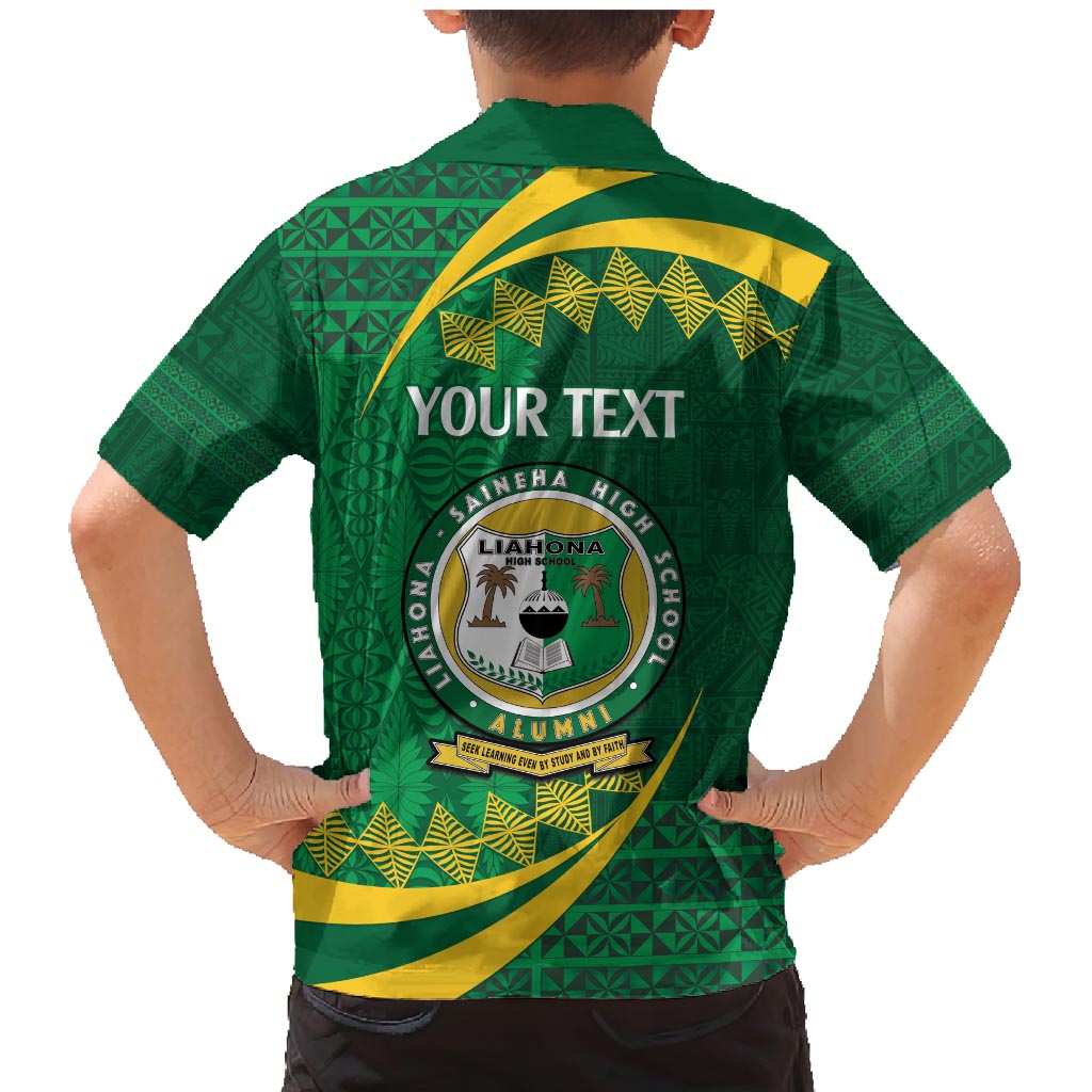 Personalised Tonga Liahona-Saineha High School Family Matching Mermaid Dress and Hawaiian Shirt Happy 76 Years Anniversary LT14 - Polynesian Pride