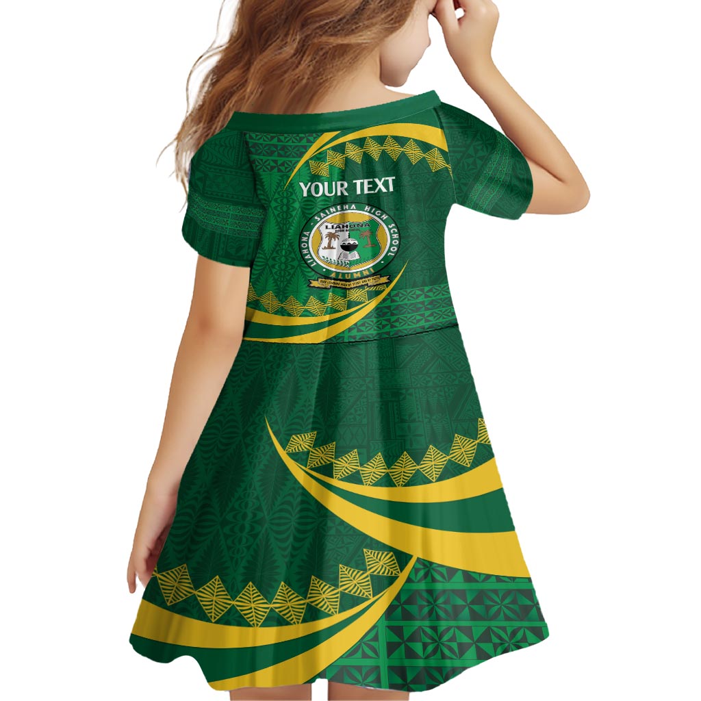 Personalised Tonga Liahona-Saineha High School Family Matching Off Shoulder Short Dress and Hawaiian Shirt Happy 76 Years Anniversary LT14 - Polynesian Pride