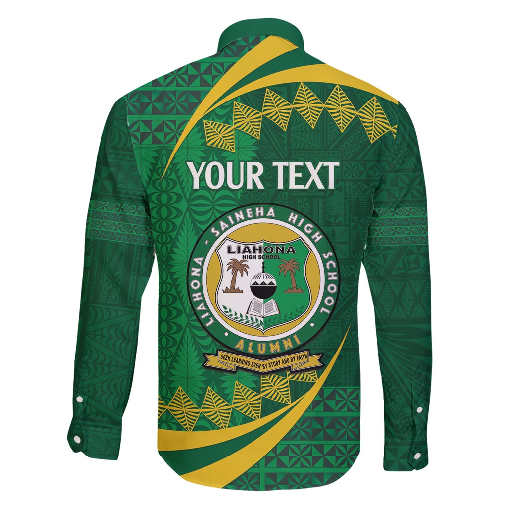 Personalised Tonga Liahona-Saineha High School Family Matching Short Sleeve Bodycon Dress and Hawaiian Shirt Happy 76 Years Anniversary LT14 - Polynesian Pride