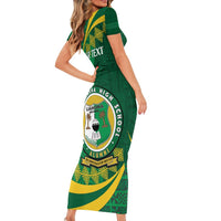 Personalised Tonga Liahona-Saineha High School Family Matching Short Sleeve Bodycon Dress and Hawaiian Shirt Happy 76 Years Anniversary LT14 - Polynesian Pride