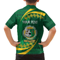 Personalised Tonga Liahona-Saineha High School Family Matching Tank Maxi Dress and Hawaiian Shirt Happy 76 Years Anniversary LT14 - Polynesian Pride