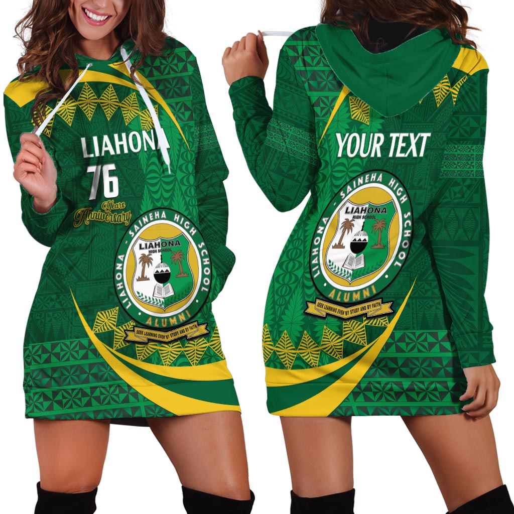 Personalised Tonga Liahona-Saineha High School Hoodie Dress Happy 76 Years Anniversary LT14 - Polynesian Pride