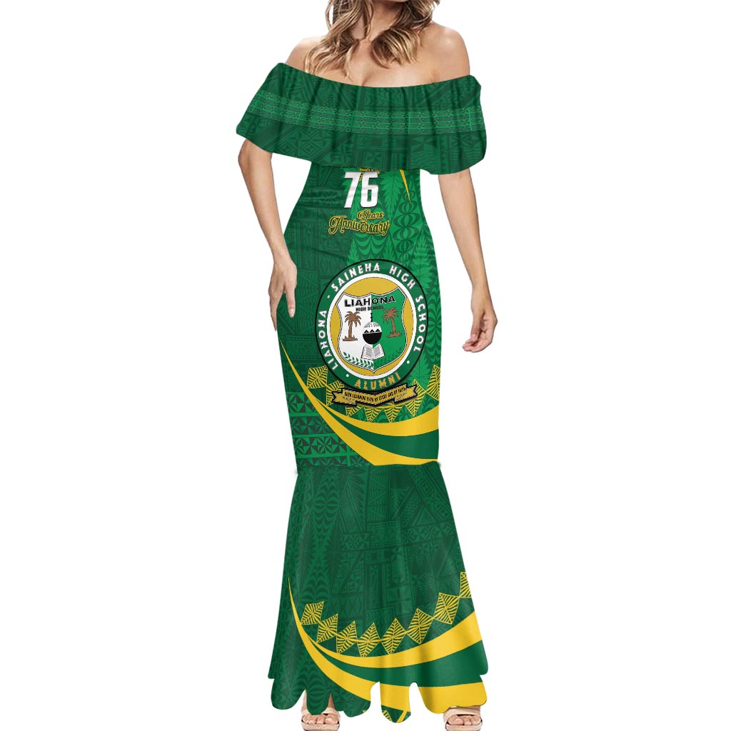 Personalised Tonga Liahona-Saineha High School Mermaid Dress Happy 76 Years Anniversary LT14 - Polynesian Pride