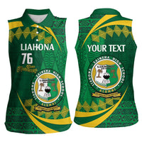 Personalised Tonga Liahona-Saineha High School Women Sleeveless Polo Shirt Happy 76 Years Anniversary LT14 - Polynesian Pride