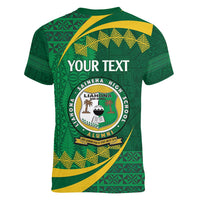 Personalised Tonga Liahona-Saineha High School Women V-Neck T-Shirt Happy 76 Years Anniversary LT14 - Polynesian Pride