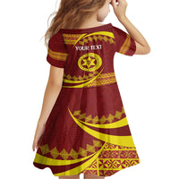 Personalised Tonga High School Family Matching Off Shoulder Short Dress and Hawaiian Shirt Happy 77 Years Anniversary LT14 - Polynesian Pride