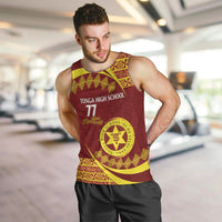 Personalised Tonga High School Men Tank Top Happy 77 Years Anniversary LT14 Maroon - Polynesian Pride