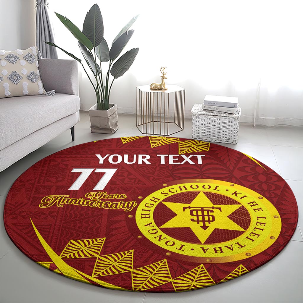 Personalised Tonga High School Round Carpet Happy 77 Years Anniversary