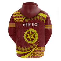 Personalised Tonga High School Zip Hoodie Happy 77 Years Anniversary LT14 - Polynesian Pride