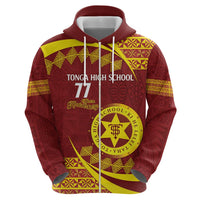 Personalised Tonga High School Zip Hoodie Happy 77 Years Anniversary LT14 - Polynesian Pride