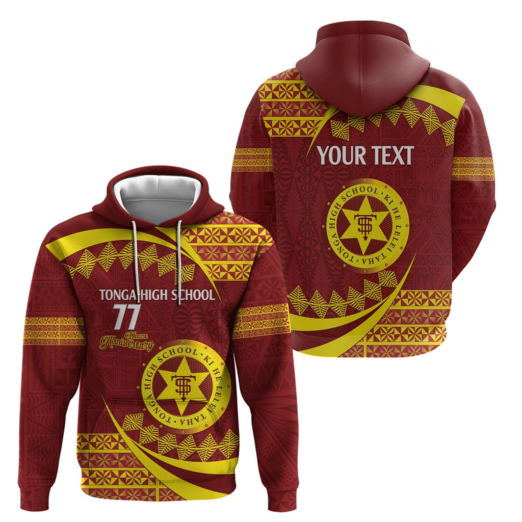Personalised Tonga High School Zip Hoodie Happy 77 Years Anniversary LT14 - Polynesian Pride