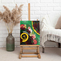 Long God Yumi Stanap Vanuatu Canvas Wall Art Tropical Flowers Aboriginal Pattern