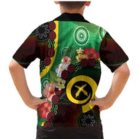Long God Yumi Stanap Vanuatu Family Matching Mermaid Dress and Hawaiian Shirt Tropical Flowers Aboriginal Pattern LT14 - Polynesian Pride