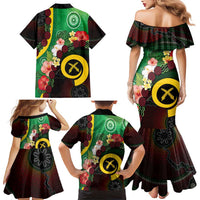 Long God Yumi Stanap Vanuatu Family Matching Mermaid Dress and Hawaiian Shirt Tropical Flowers Aboriginal Pattern LT14 - Polynesian Pride