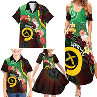 Long God Yumi Stanap Vanuatu Family Matching Summer Maxi Dress and Hawaiian Shirt Tropical Flowers Aboriginal Pattern LT14 - Polynesian Pride
