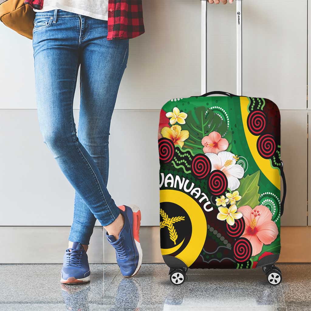 Long God Yumi Stanap Vanuatu Luggage Cover Tropical Flowers Aboriginal Pattern LT14 - Polynesian Pride