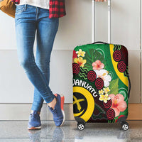 Long God Yumi Stanap Vanuatu Luggage Cover Tropical Flowers Aboriginal Pattern LT14 - Polynesian Pride