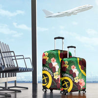 Long God Yumi Stanap Vanuatu Luggage Cover Tropical Flowers Aboriginal Pattern LT14 - Polynesian Pride