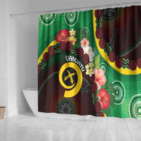 Long God Yumi Stanap Vanuatu Shower Curtain Tropical Flowers Aboriginal Pattern LT14 - Polynesian Pride