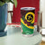Long God Yumi Stanap Vanuatu Tumbler Cup Tropical Flowers Aboriginal Pattern