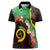 Long God Yumi Stanap Vanuatu Women Polo Shirt Tropical Flowers Aboriginal Pattern