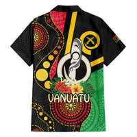 Tamtam Drum Vanuatu Family Matching Off Shoulder Maxi Dress and Hawaiian Shirt Boar Tusk Aboriginal Flag Style LT14 - Polynesian Pride