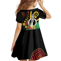 Tamtam Drum Vanuatu Family Matching Off Shoulder Short Dress and Hawaiian Shirt Boar Tusk Aboriginal Flag Style LT14 - Polynesian Pride